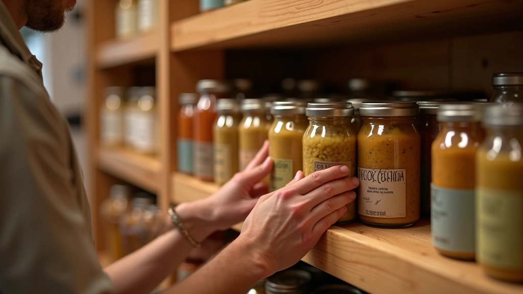 Mains organisant les boîtes de conserves selon les dates d'expiration