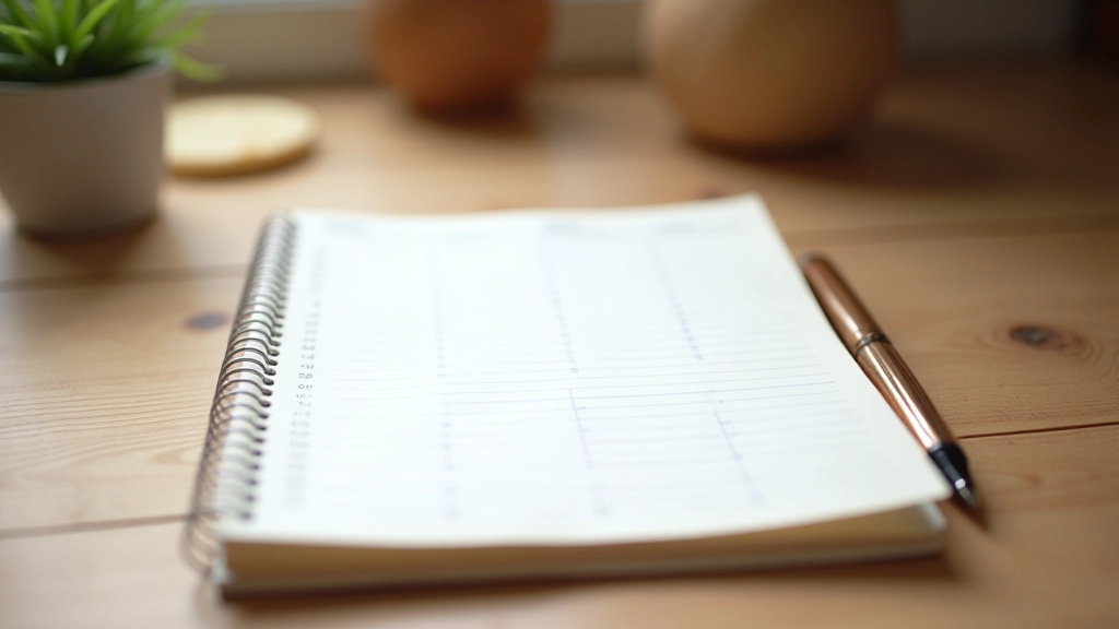 Carnet de suivi des consommations mensuelles avec liste de produits et dates d'achat notées à la main